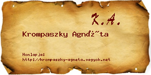 Krompaszky Agnéta névjegykártya